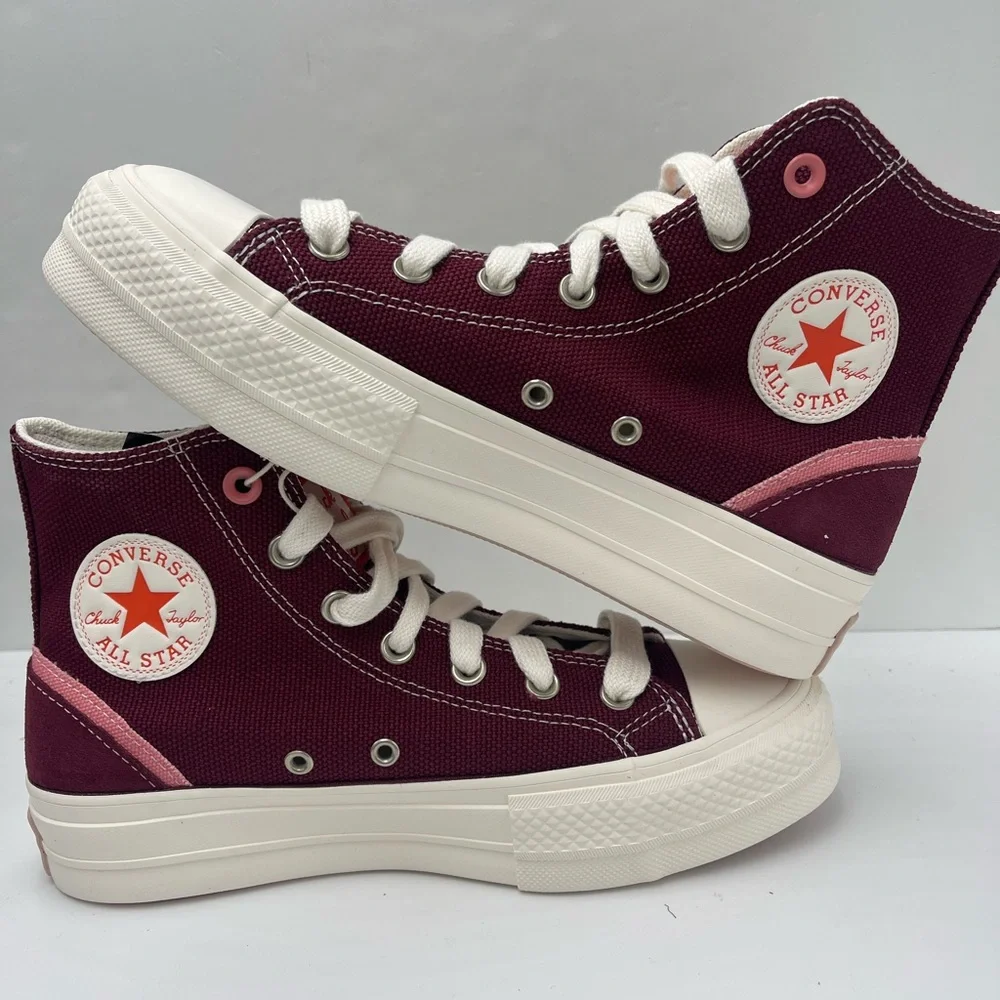 Converse WMNS High Tops CTAS LIFT HI DEEP BORDEAUX/EGRET Platform Sneakers